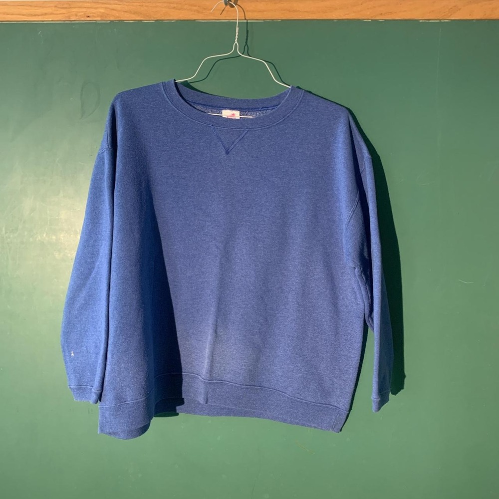 Hanes Her Way Vintage 90s Blue Crewneck Sweatshirt Womens Large ComfortSoft